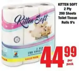 Boxer Superstores KITTEN SOFT 2 Ply 200 Sheets Toilet Tissue Rolls offer