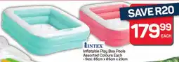 Pick n Pay INTEX Inflatable Play Box Pools Assorted Colours offer