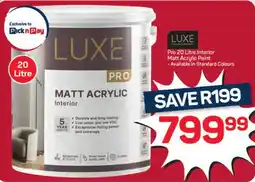 Pick n Pay Luxe Pro Interior Matt Acrylic Paint offer