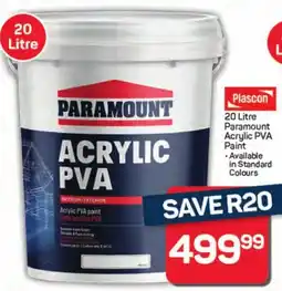 Pick n Pay Plascon Paramount Acrylic PVA Paint offer