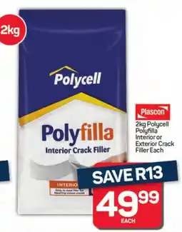 Pick n Pay Plascon Polycell Polyfilla Interior or Exterior Crack Filler offer