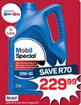 Pick n Pay Mobil 20W-50 Petrol Engine Oil offer