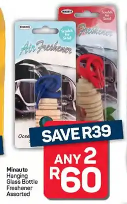 Pick n Pay Minauto Hanging Glass Bottle Freshener Assorted offer