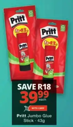 Checkers Pritt Jumbo Glue Stick offer