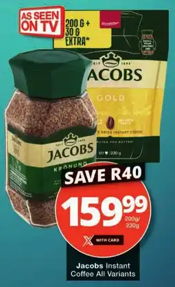 Checkers Jacobs Instant Coffee All Variants offer