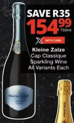 Checkers Kleine Zalze Cap Classique Sparkling Wine All Variants offer