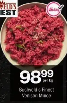 Checkers Bushveld's Finest Venison Mince offer