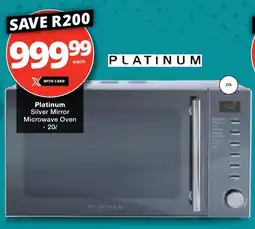 Checkers Platinum Silver Mirror Microwave Oven offer