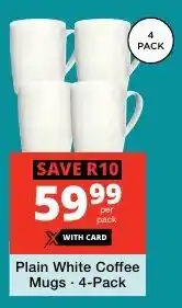 Checkers Plain White Coffee Mugs offer