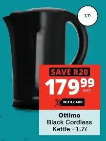 Checkers Ottimo Black Cordless Kettle offer