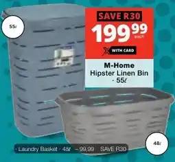 Checkers M-Home Hipster Linen Bin offer