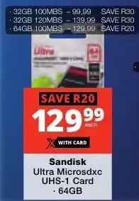 Checkers Sandisk Ultra Microsdxc UHS-1 Card offer