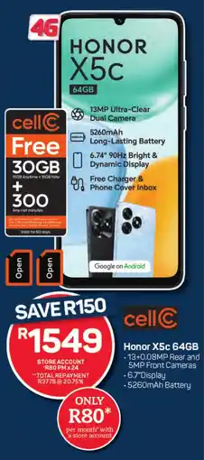 Pick n Pay Hypermarket Honor X5c 64GB offer
