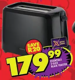Shoprite Essentials 2-slice black toaster offer