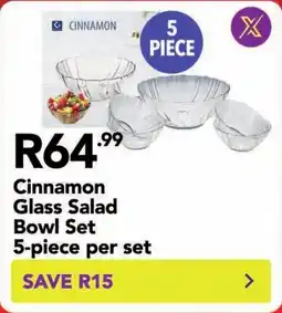 Shoprite Cinnamon Glass Salad Bowl Set offer