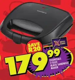 Shoprite Essentials 2-slice black sandwich maker offer