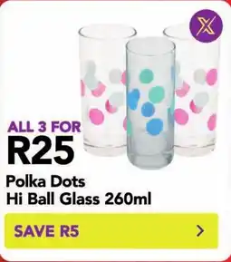 Shoprite Polka Dots Hi Ball Glass offer