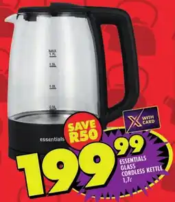 Shoprite Essentials glass cordless kettle offer