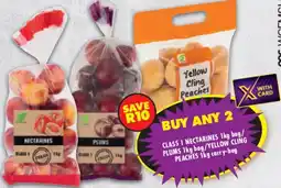 Shoprite Class 1 nectarines/ plums/ yellow cling peaches offer