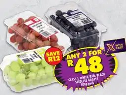 Shoprite Class 1 white/ red/ black seedless grapes offer