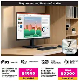 Game Samsung 24" Essential S3 S33GF Full HD Monitor offer
