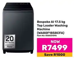 Game Samsung Bespoke AI Top Loader Washing Machine offer