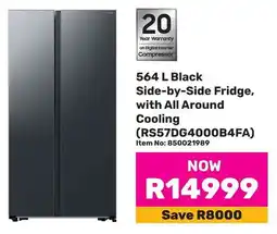Game Samsung Black Side-by-Side Fridge, with All Around Cooling offer