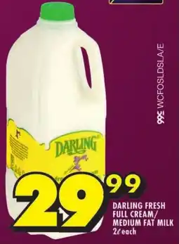 Shoprite Darling fresh full cream/ medium fat milk offer