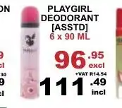 Arrow Cash And Carry Playgirl Deodorant Asstd 6x90ml offer