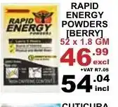 Arrow Cash And Carry Rapid Energy Powders Berry 52x1.8gm offer