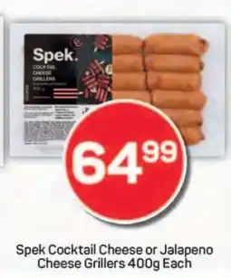 Pick n Pay Spek Cocktail Cheese or Jalapeno Cheese Grillers 400g Each offer