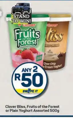 Pick n Pay Clover Bliss, Fruits of the Forest or Plain Yoghurt Assorted 500g offer