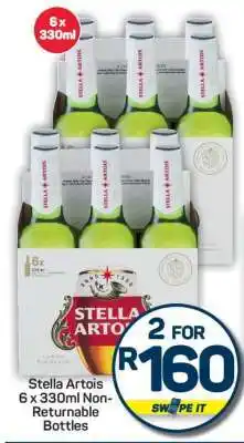Pick n Pay Stella Artois 6 x 330ml Non-Returnable Bottles offer