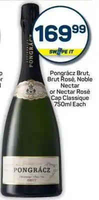 Pick n Pay Pongrácz Brut, Brut Rosé, Noble Nectar or Nectar Rosé Cap Classique 750ml Each offer