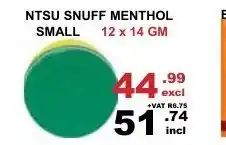 NTSU Snuff Menthol Small 12x14gm