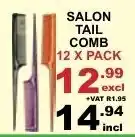 Salon Tail Comb 12x pack