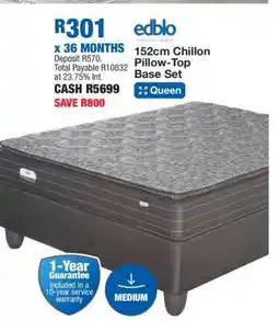 OK Furniture 152cm Chillon Pillow-Top Base Set offer