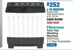 OK Furniture Hisense Twin-Tub Washing Machine WSTF203 offer