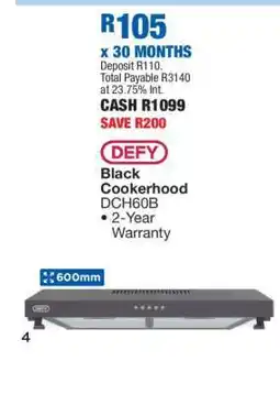 OK Furniture Defy Black Cookerhood DCH60B offer