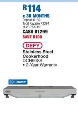 OK Furniture DEFY Stainless Steel Cookerhood DCH60SS offer