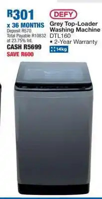 Defy Grey Top-Loader Washing Machine DTL160