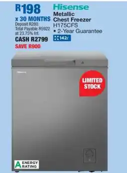 OK Furniture Hisense Metallic Chest Freezer H175CFS offer