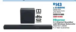 OK Furniture Hisense 3.1-Channel Soundbar with Wireless Subwoofer offer