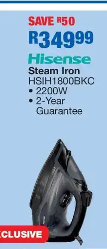OK Furniture Hisense Steam Iron HSIH1800BKC offer
