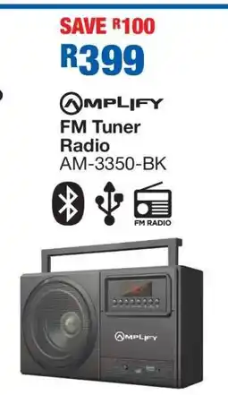 OK Furniture Amplify FM Tuner Radio AM-3350-BK offer