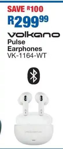 OK Furniture Volkano Pulse Earphones VK-1164-WT offer