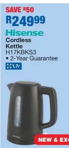 OK Furniture Hisense Cordless Kettle H17KBKS3 offer