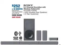OK Furniture SONY 5.1-Channel Soundbar with Wireless Subwoofer offer