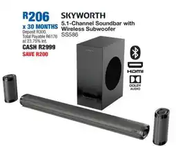OK Furniture SKYWORTH 5.1-Channel Soundbar with Wireless Subwoofer offer