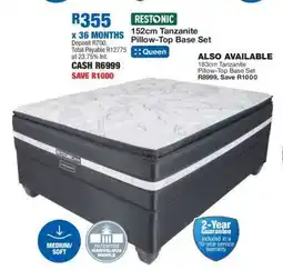 OK Furniture Restonic 152cm Tanzanite Pillow-Top Base Set offer